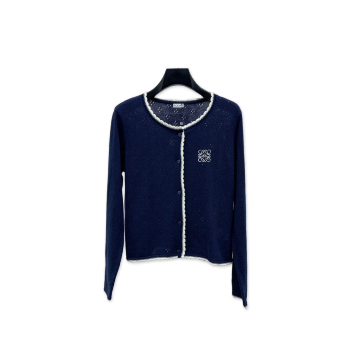 LOEWE LACE COLLAR KNITTED CARDIGAN